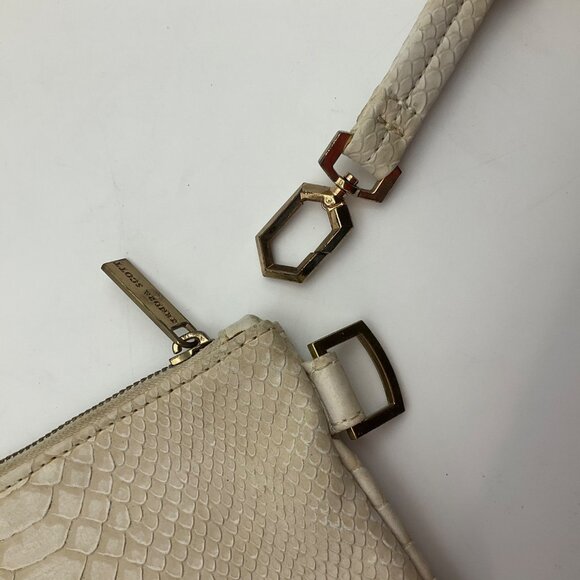 Kendra Scott Beige Snake-Embossed Leather Wristlet Purse Detachable Strap - Picture 3 of 11
